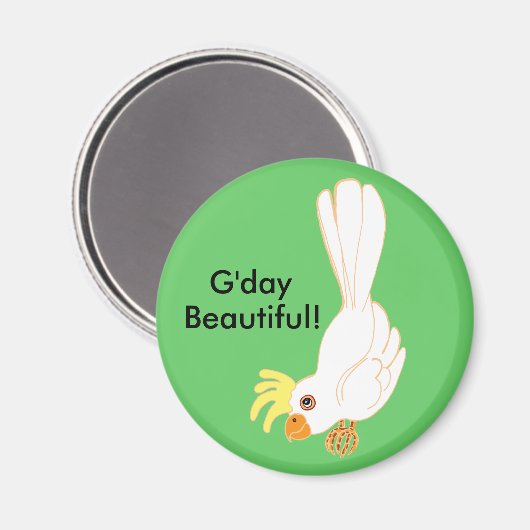 G'day Beauful Aussie Galah-vogel Magneet (Voorkant / Achterkant)