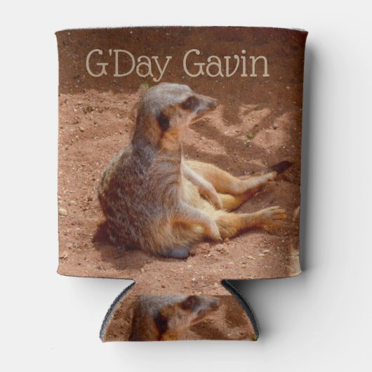 G'Day Gavin Meerkat Stubby Cooler, Blikjeskoeler (Voorkant)