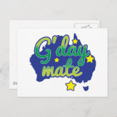 G'DAY hallo van de Groet van de partner het Briefkaart (Voorkant / Achterkant)