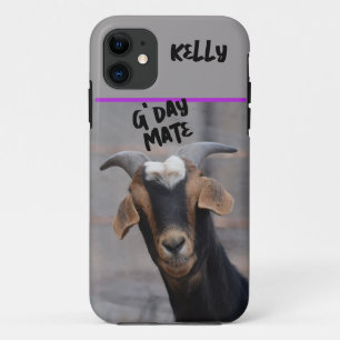 G'day maat glimlachende geit Aanpasbaar Case-Mate iPhone Case