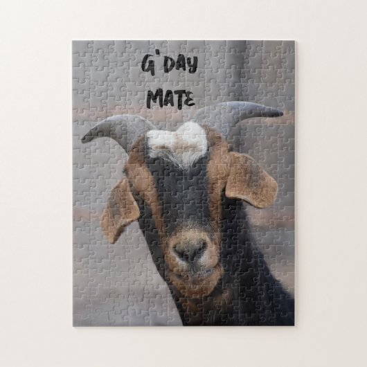G'day maat lachende geit puzzel (Verticaal)