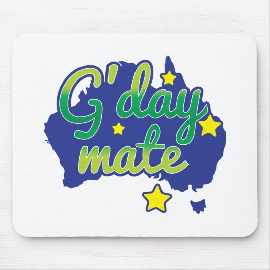 G'DAY Mate Australian Greeting hallo Muismat (Voorkant)