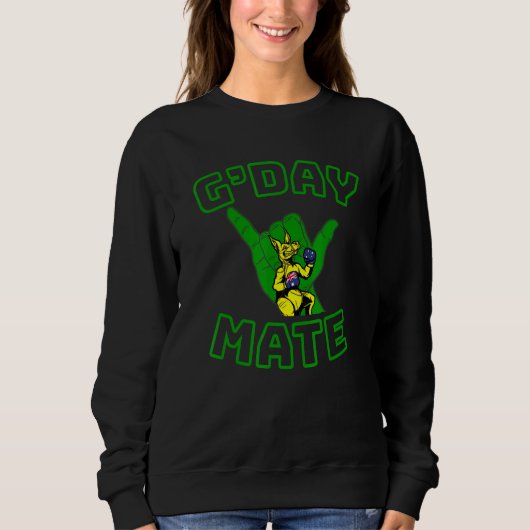 Gday Mate Boxing Kangaroo Shaka Trui (Voorkant)