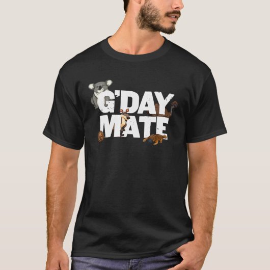 Gday Mate Funny Australia Animals Kangaroo Koala T-shirt (Voorkant)