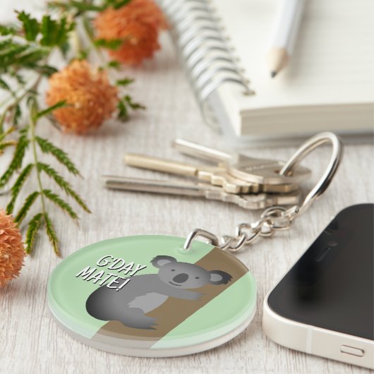 G'day Mate grappige Australische koala beer tekeni Sleutelhanger (Voorkant Rechts)