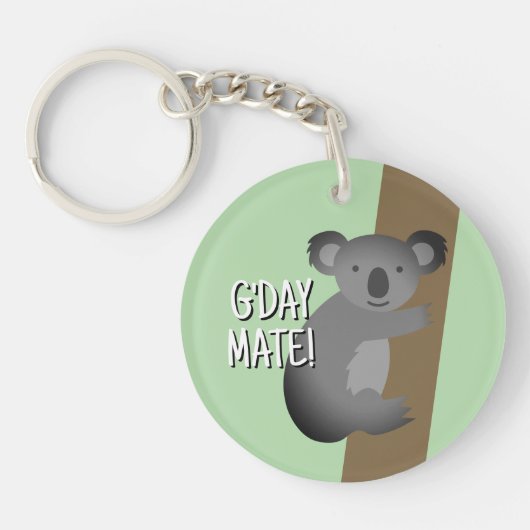 G'day Mate grappige Australische koala beer tekeni Sleutelhanger (Voorkant)
