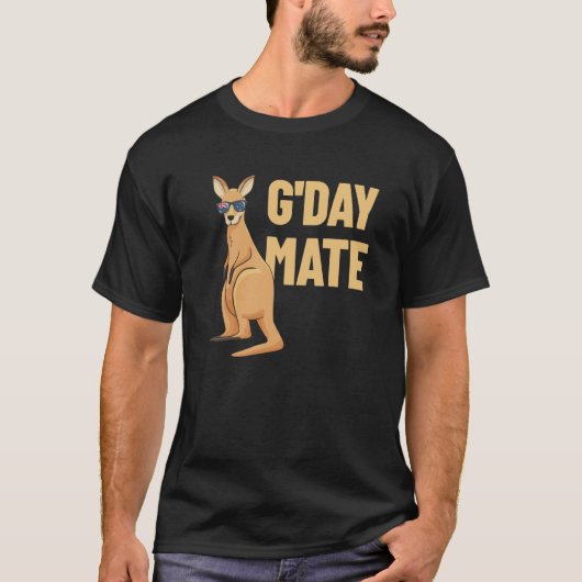 G'Day Mate Kangaroo Aussie Australia Roo G'Day Mat T-shirt (Voorkant)