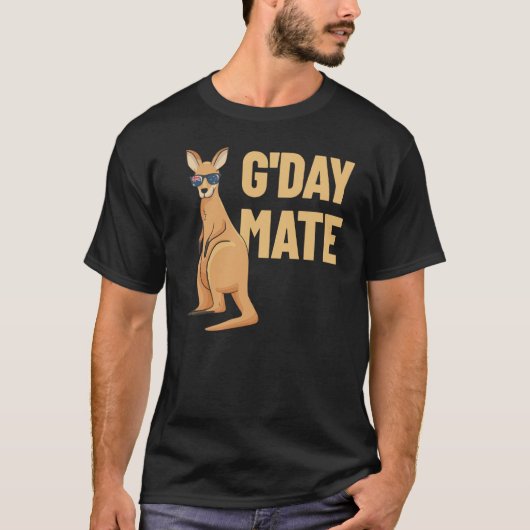 G'Day Mate Kangaroo Aussie Australia Roo G'Day Mat T-shirt (Voorkant)