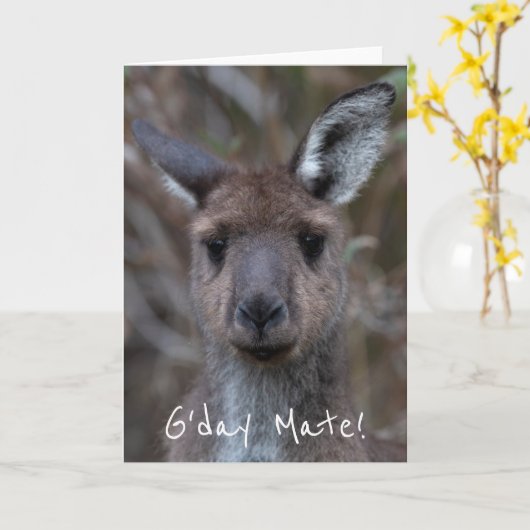 G'Day Mate Kangaroo Australia Kaart (Gele Bloem)