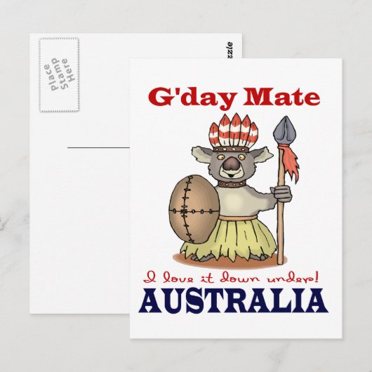 G'Day Mate Koala Briefkaart (Voorkant / Achterkant)