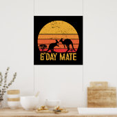 G'day Mate! Retro  Australian Kangaroos Poster (Keuken)