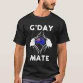 G'Day Mate Shirt Funny Australian Aussie Flag Patr (Voorkant)