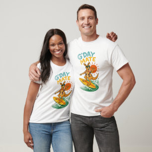 G'Day Mate Surfkangeroe Australische Zomer Strand T-shirt