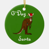 G'Day Santa Kerstmis Kangaroo Ornament (Voorkant)