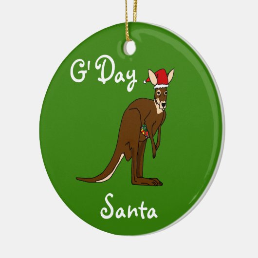 G'Day Santa Kerstmis Kangaroo Ornament (Links)