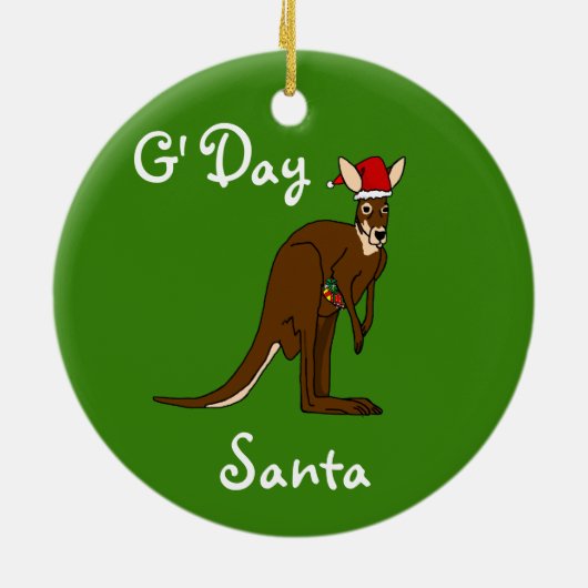 G'Day Santa Kerstmis Kangaroo Ornament (Achterkant)