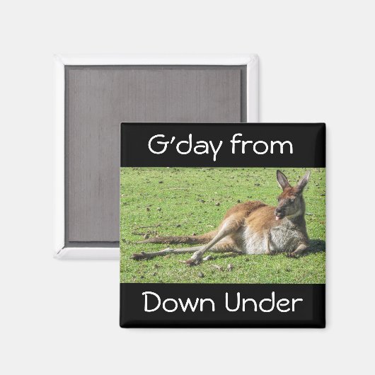 G'day van Down Under Kangaroo Magnet (Voorkant / Achterkant)