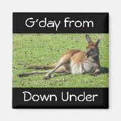 G'day van Down Under Kangaroo Magnet (Voorkant)