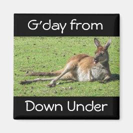 G'day van Down Under Kangaroo Magnet