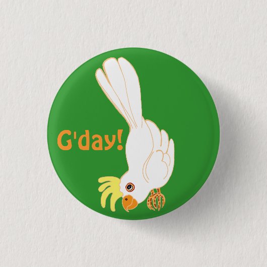 G'day zegt Aussie galah Ronde Button 3,2 Cm (Voorkant)