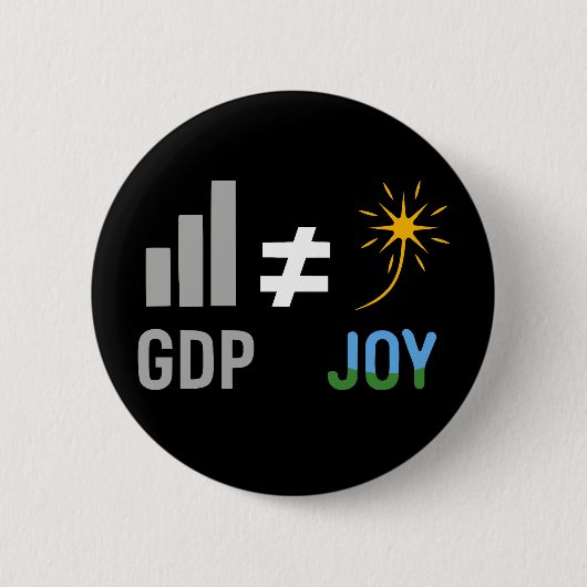 GDP ≠ JOY: Degrowth, Anti-Capitalist, Ecopolitica Ronde Button 5,7 Cm (Voorkant)