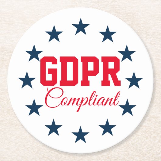 GDPR-conform Ronde Kartonnen Onderzetter (Voorkant)