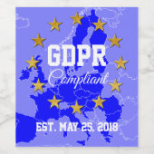 GDPR-conforme algemene gegevensbeschermingsverorde Wijn Etiket (Enkel label)