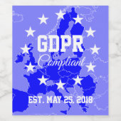 GDPR-conforme algemene gegevensbeschermingsverorde Wijn Etiket (Enkel label)