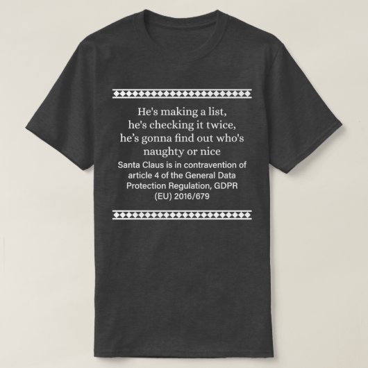 GDPR Festive T-shirt (Design voorkant)