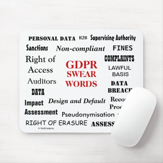GDPR Swear Words Annoying Funny Compliance Joke Muismat (Met muis)