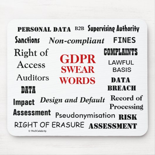 GDPR Swear Words Annoying Funny Compliance Joke Muismat (Voorkant)
