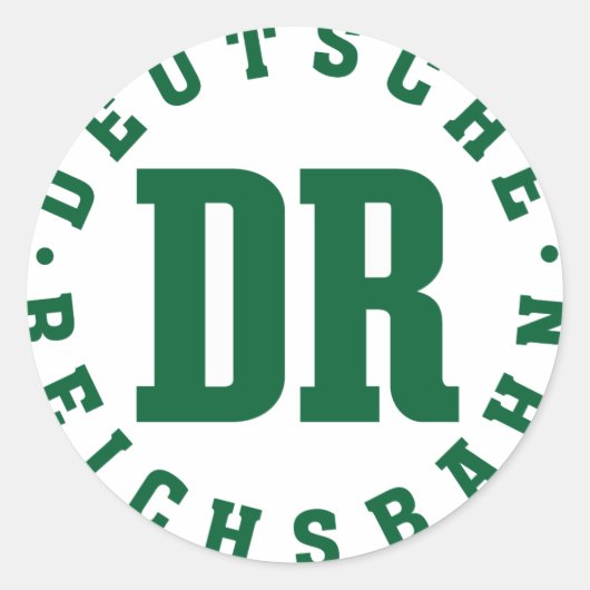 GDR / DDR Railway - Deutsche Reichsbahn Sign Ronde Sticker (Voorkant)