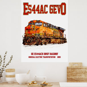  GE ES44AC GEVO Diesellocomotief Foto Afdruk