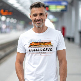GE ES44AC GEVO Locomotief en Amerikaanse vlag T-shirt
