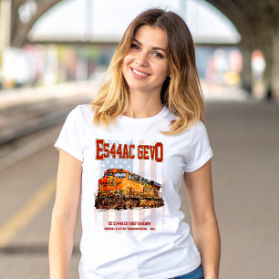 GE ES44AC GEVO Locomotief en Amerikaanse vlag T-shirt