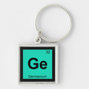 Ge - Germanium Chemie Periodiek Systeem Symbool Sleutelhanger