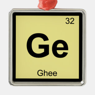 Ge - Ghee Boter Chemie Periodiek Systeem Symbool Metalen Ornament