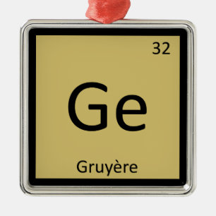 Ge - Gruyère Kaas Chemie Periodiek Systeem Metalen Ornament