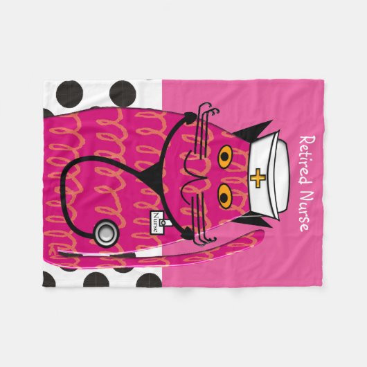 Ge-mail verpleegster kat flesje fleece deken (Voorkant (Horizontaal))