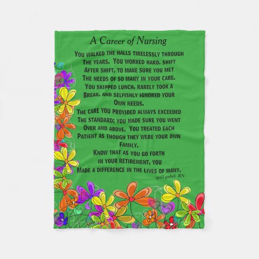 Ge-mail: Zurse Poem Fleece Blanket Green (Voorkant)