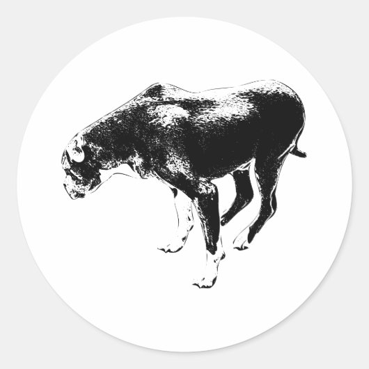geaard herfsthorloge ronde sticker (Voorkant)