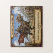 Geaarde Drakenrijder Fantasy Dinosaurus Avontuur Legpuzzel (Verticaal)