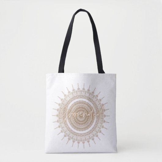 geaarde mandala-canvas tas (Voorkant)