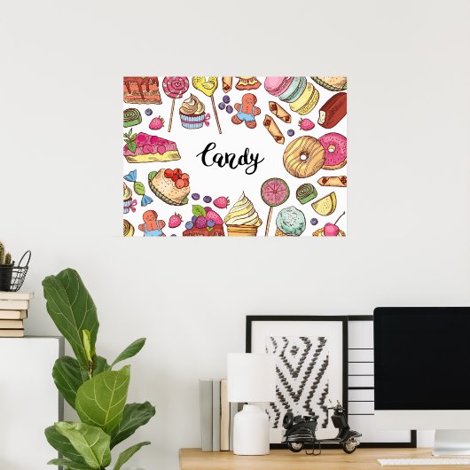 Geabsorbeerd Snoep Poster (Thuiskantoor)