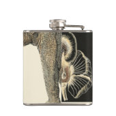 Geabsorbeerde dieren gekleurd op de achtergrond va heupfles (Achterkant)