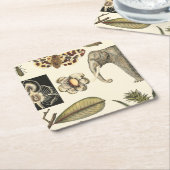 Geabsorbeerde dieren gekleurd op de achtergrond va kartonnen onderzetters (Schuin)