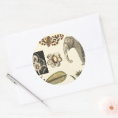 Geabsorbeerde dieren gekleurd op de achtergrond va ronde sticker (Envelop)