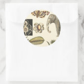 Geabsorbeerde dieren gekleurd op de achtergrond va ronde sticker (Tas)