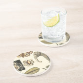 Geabsorbeerde dieren gekleurd op de achtergrond va zandsteen onderzetter (Zijkant)