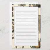 Geabsorbeerde dieren op de achtergrond van crème briefpapier (Voorkant / Achterkant)